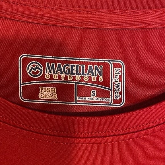 Magellan Outdoor Fish Gear, Men's LS Shirt, Size S, Red color, 100% Polyester - Picture 2 of 5